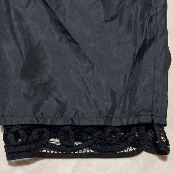 Midnight Velvet Brand Rayon Blend Black Cropped Pants with Lace Trim - Picture 8 of 11
